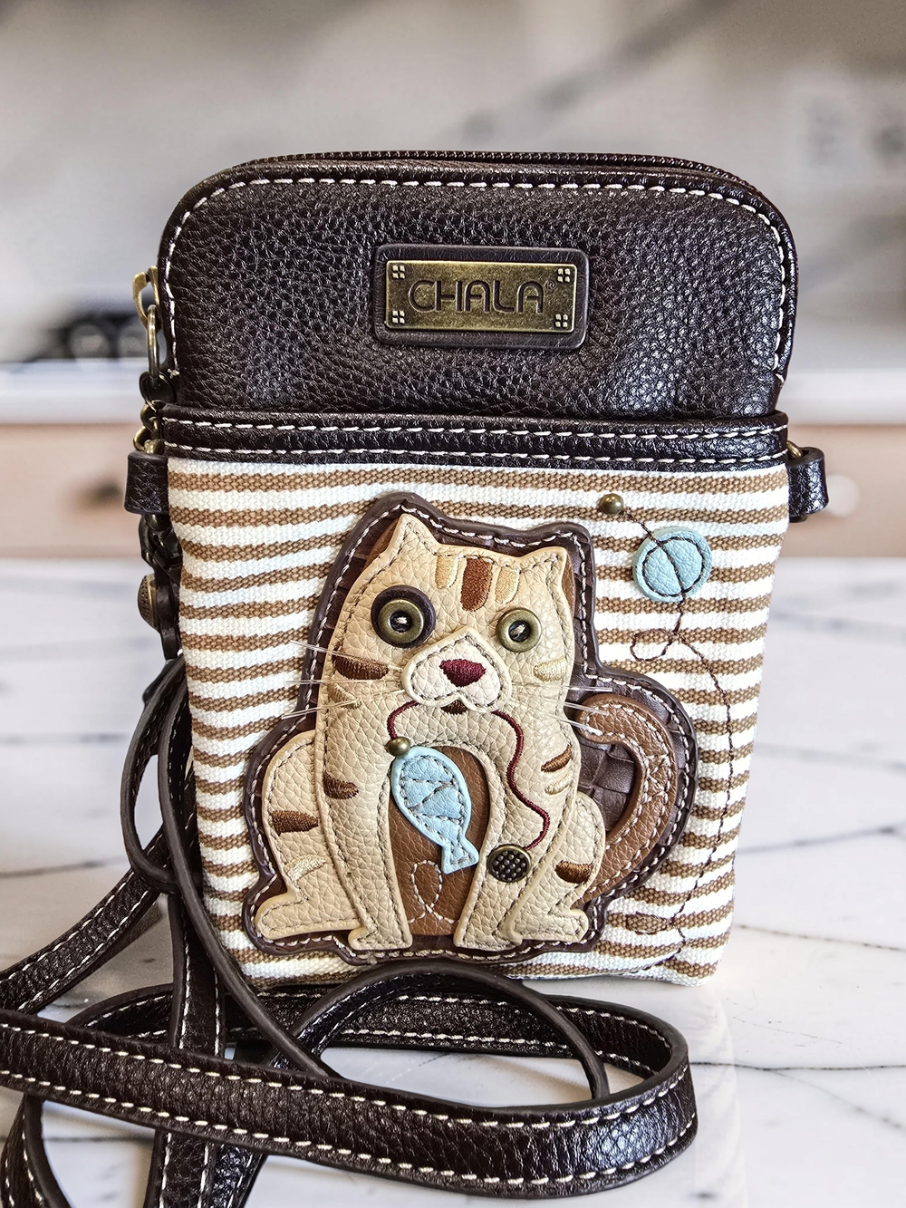 Chala Cat Gen II Striped Cell Phone Crossbody Bag